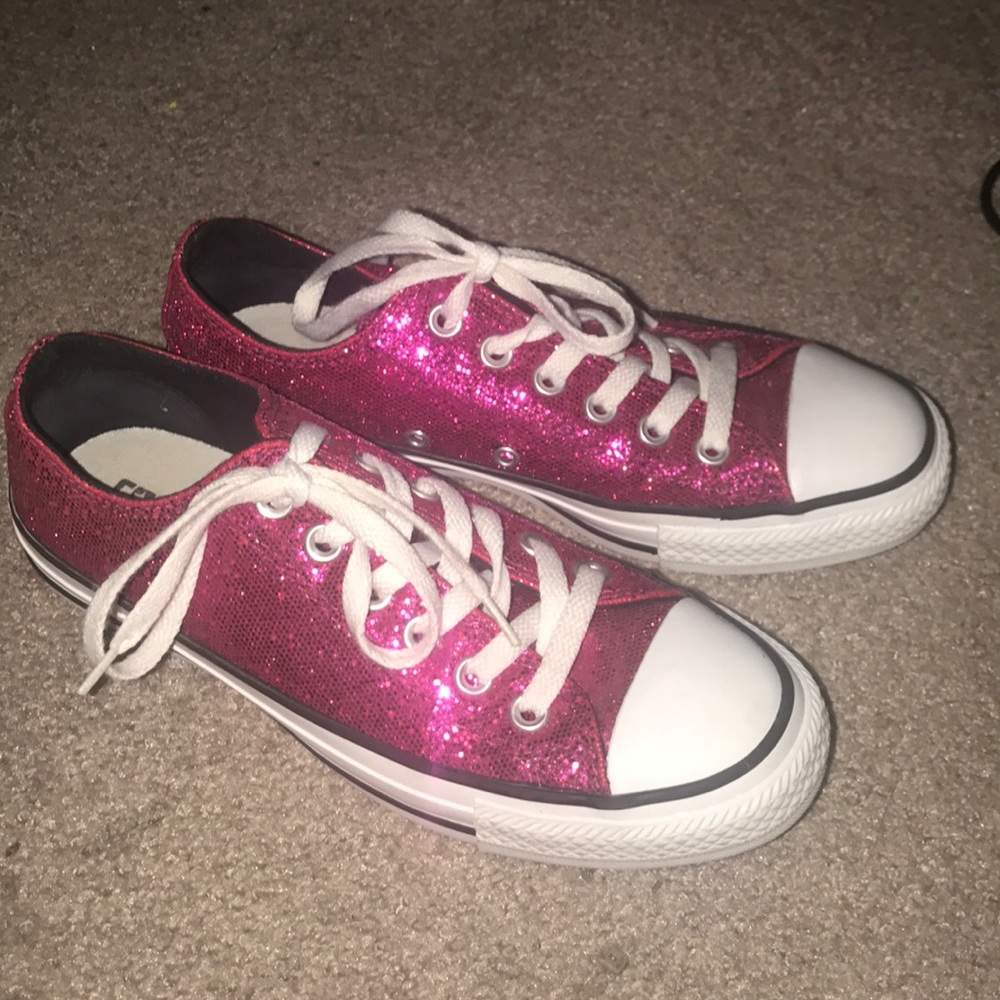 Pink glitter converse